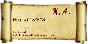Miu Alfréd névjegykártya